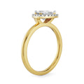 18K Yellow Gold Trillion-Cut Diamond Engagement Ring Side View