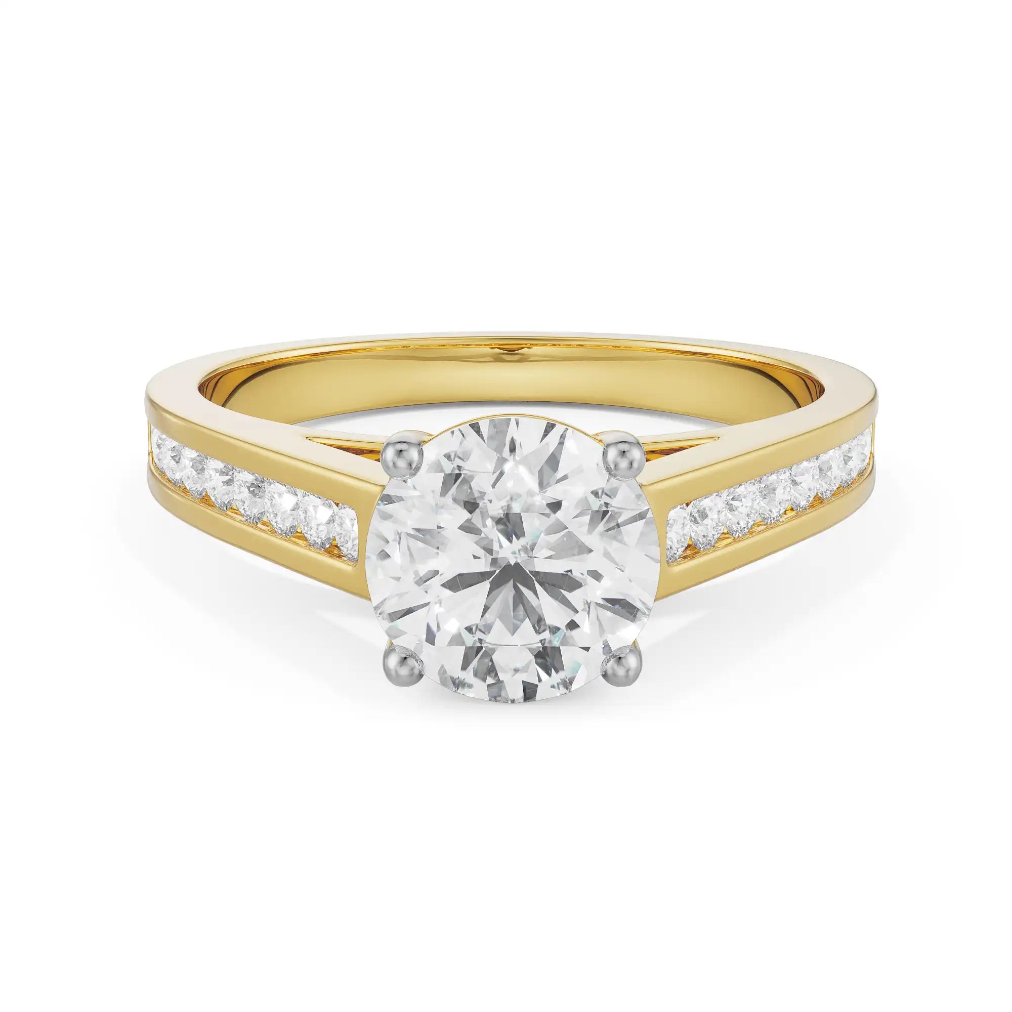 18K Yellow Gold Vanessa Round Brilliant Diamond Ring