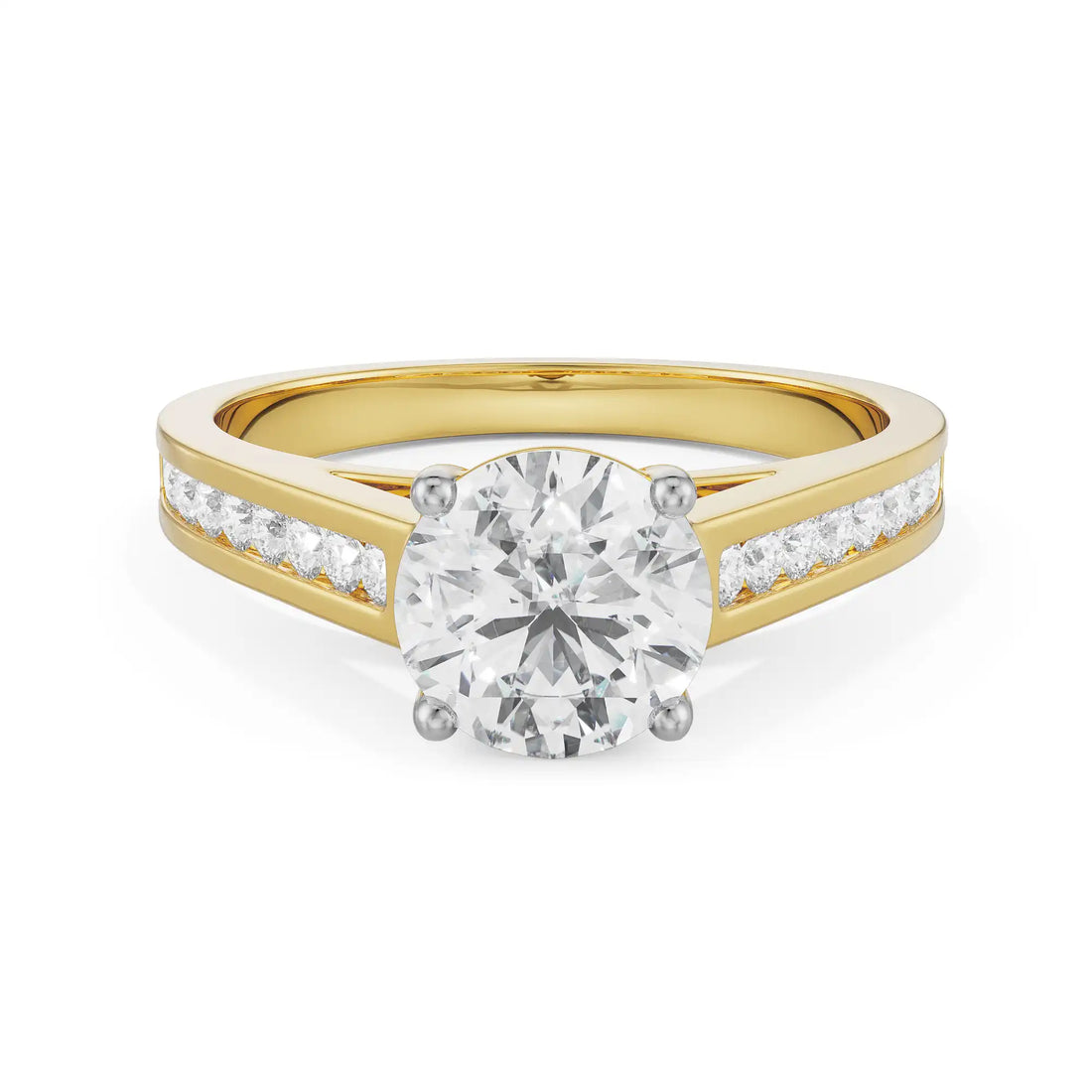 18K Yellow Gold Vanessa Round Brilliant Diamond Ring