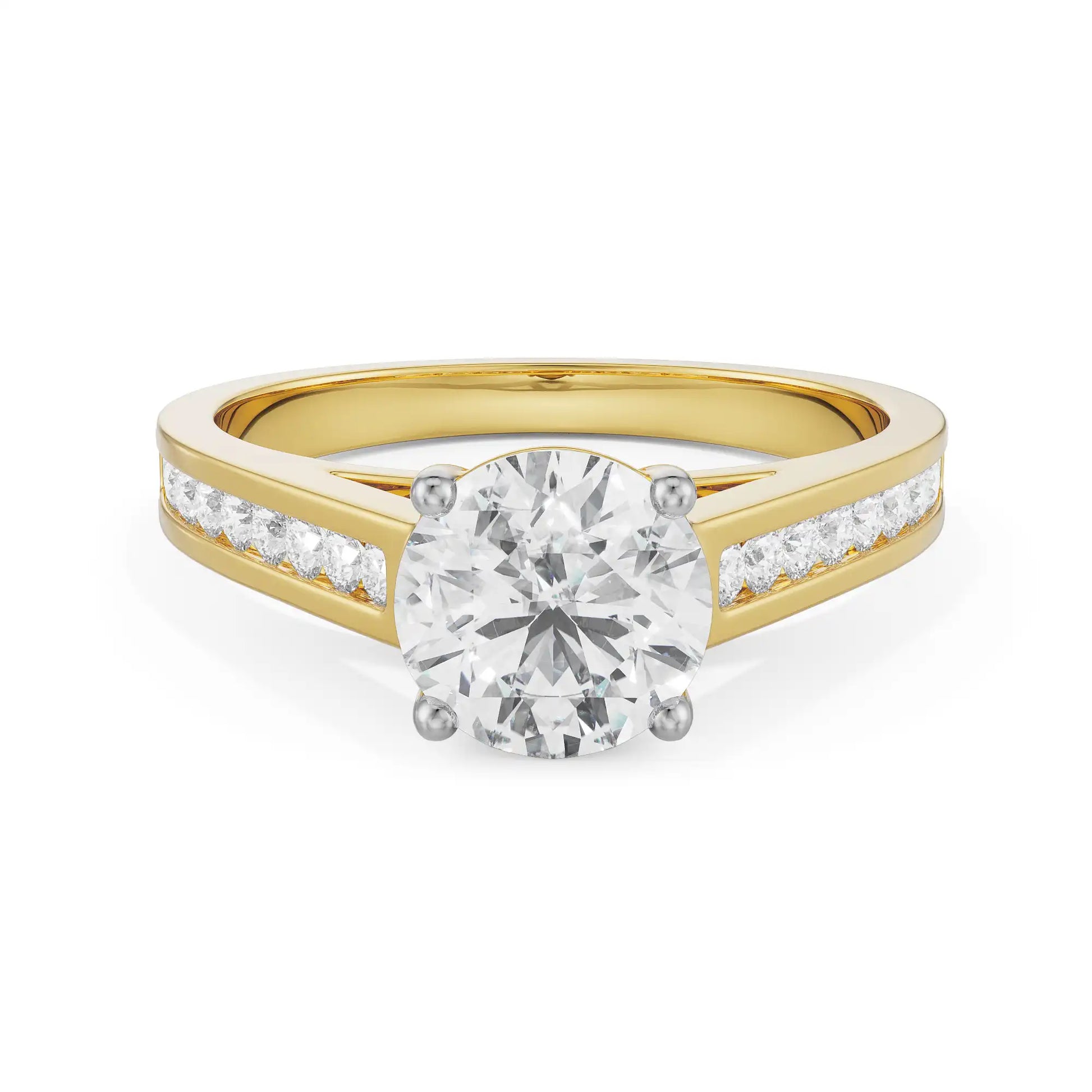 18K Yellow Gold Vanessa Round Brilliant Diamond Ring
