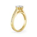 18K Yellow Gold Vanessa Round Brilliant Diamond Ring Back View