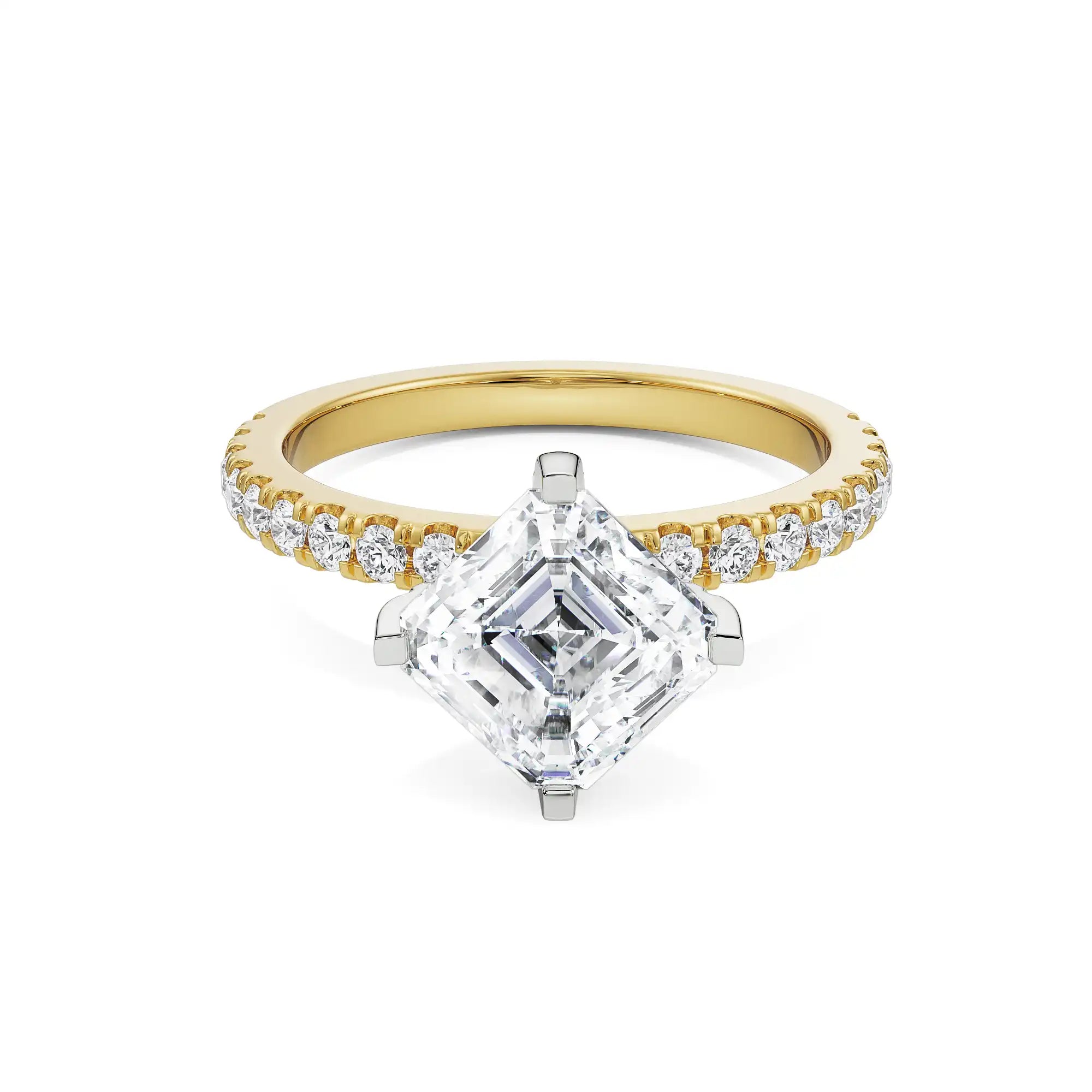 1 CT Asscher Cut Diamond Ring