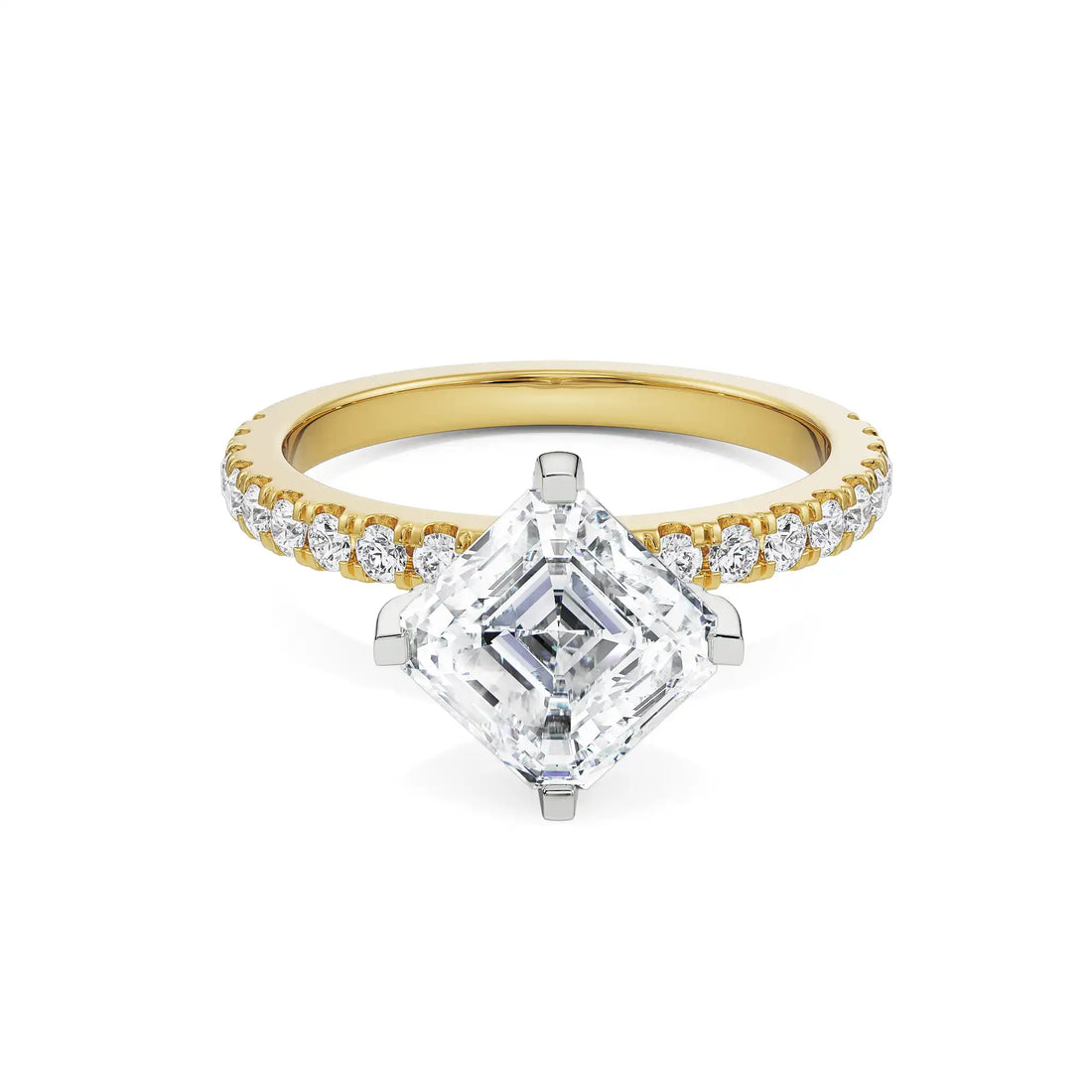 1 CT Asscher Cut Diamond Ring