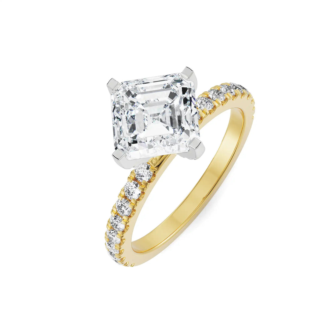1 CT Asscher Cut Diamond Ring
