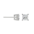 Diamond stud earrings on a white background