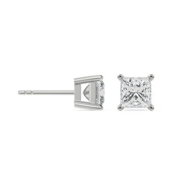 Diamond stud earrings on a white background