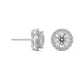 Diamond stud earrings on a white background