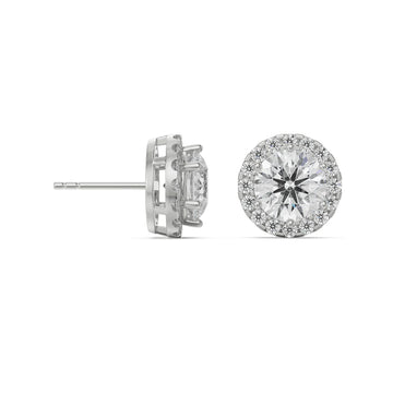 Diamond stud earrings on a white background