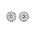 Pair of diamond stud earrings on a white background