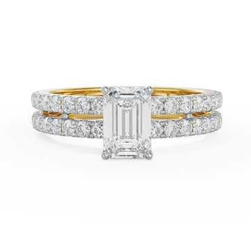 Yellow Gold Emerald Cut Diamond Engagement Ring