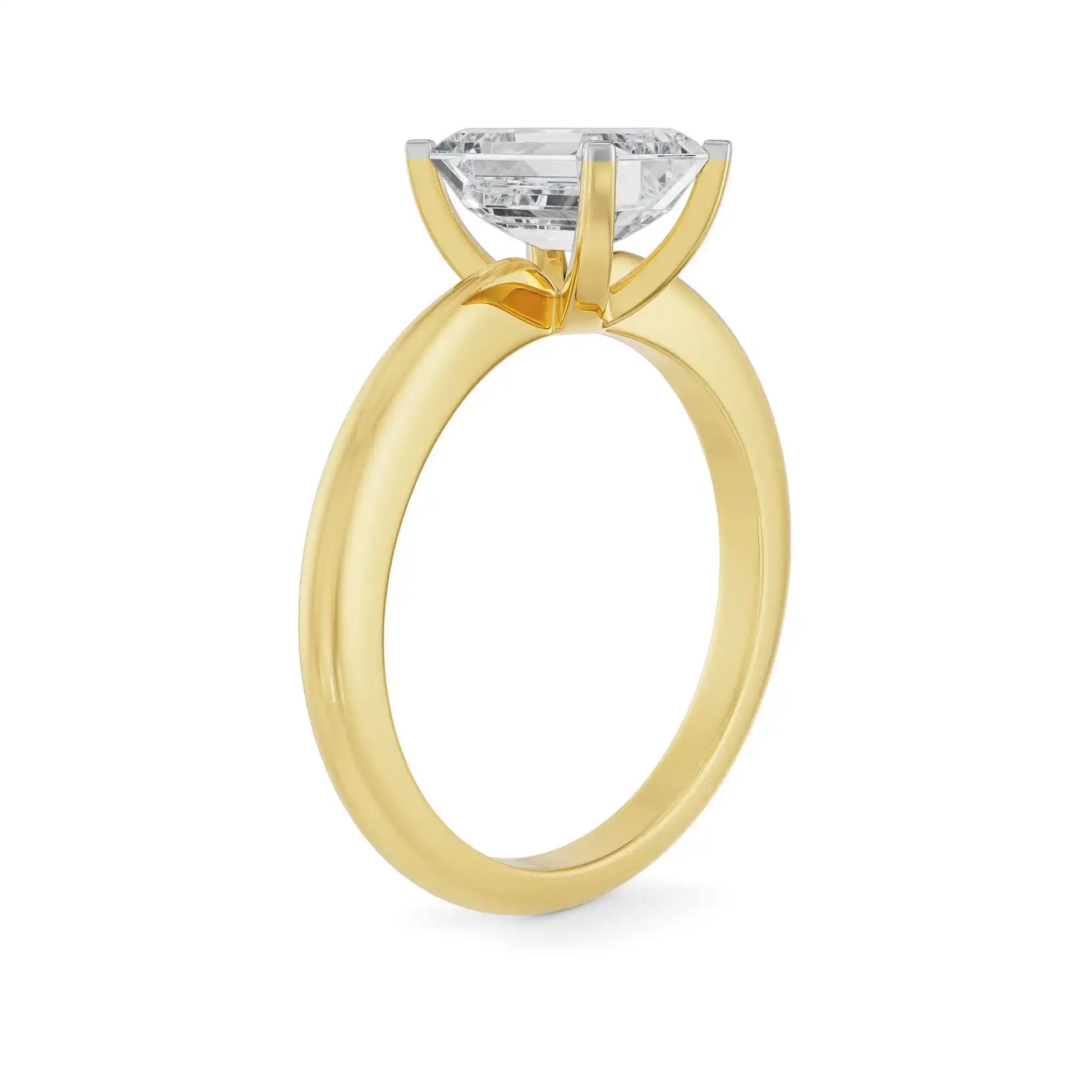 2 CT Emerald Cut Diamond Engagement Ring Side View 2 La Joyeria