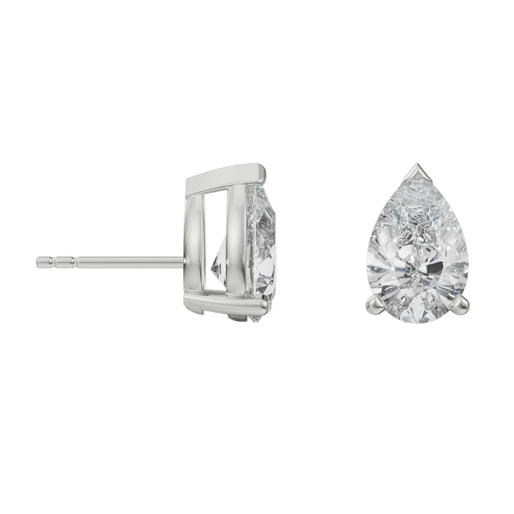 Diamond stud earrings on a white background