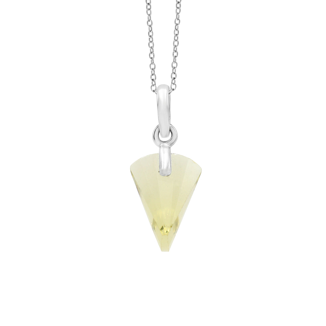 925 Silver 18K Rhodium Plated Lemon Topaz Pendant La Joyeria