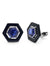 925 Silver Black Onyx & Lab-Grown Blue Stone Cufflinks