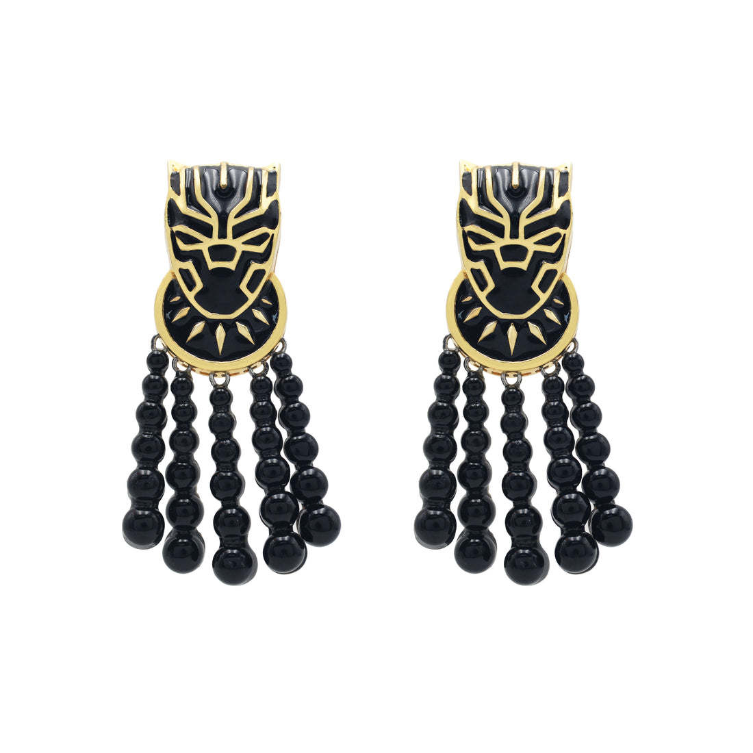 925 Silver Black Onyx Stone Black Panther Earrings La Joyeria