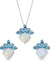 925 Silver Blue Topaz & Rainbow Moonstone Pendant Set