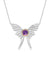 925 Silver Butterfly Amethyst Pendant for Girls/Women
