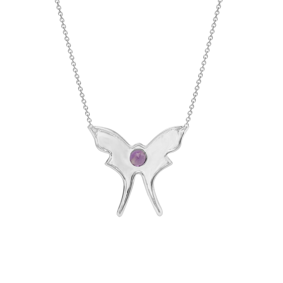 925 Silver Butterfly Amethyst Pendant for Girls/Women