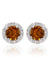 925 Silver Cubic Zirconia & Citrine Stud Earrings