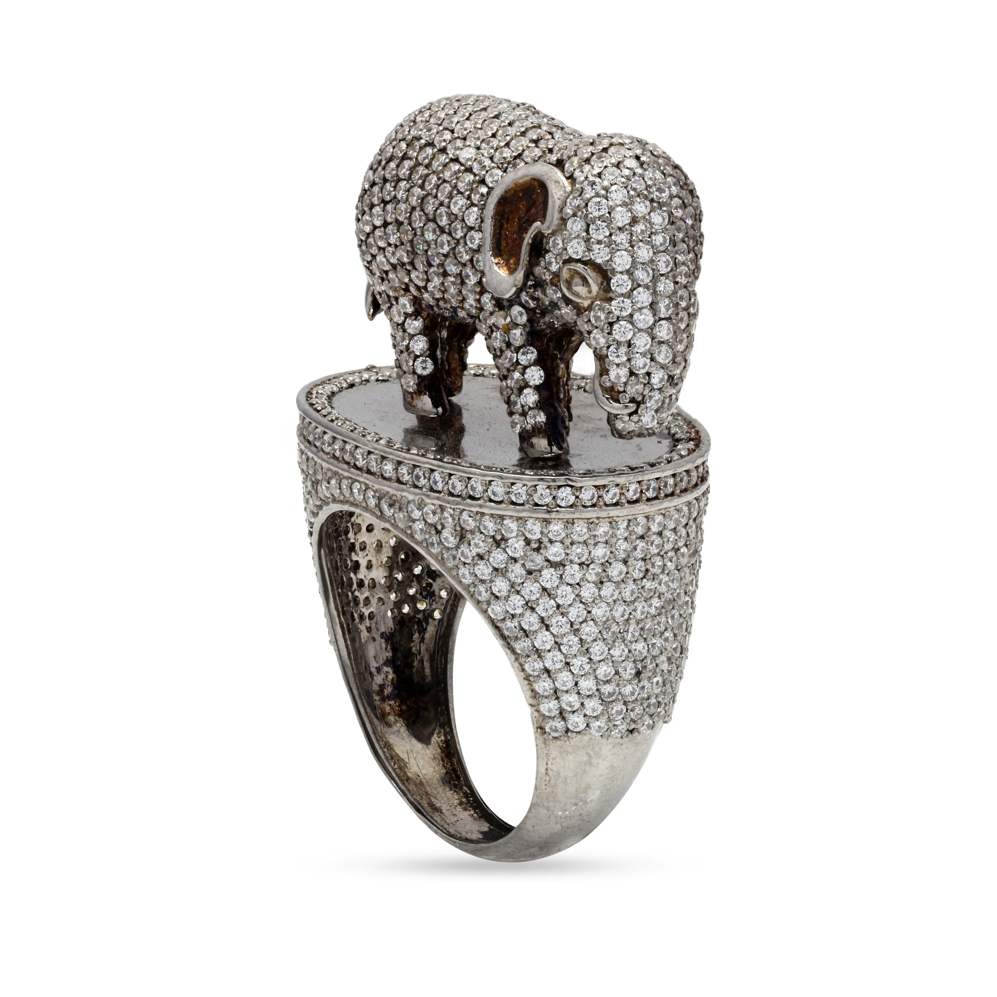 925 Silver Cubic Zirconia Elephant Ring