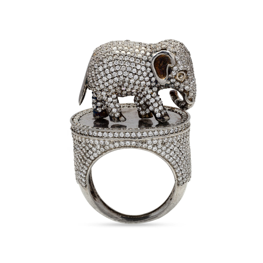 925 Silver Cubic Zirconia Elephant Ring
