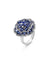 925 Silver Cubic Zirconias & Lab-Grown Blue Stone Ring