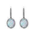 925 Silver Cubic Zirconias & Lab Grown Opal Earring