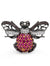925 Silver Cubic Zirconias & Lab Grown Pink & Brown Stones Brooch