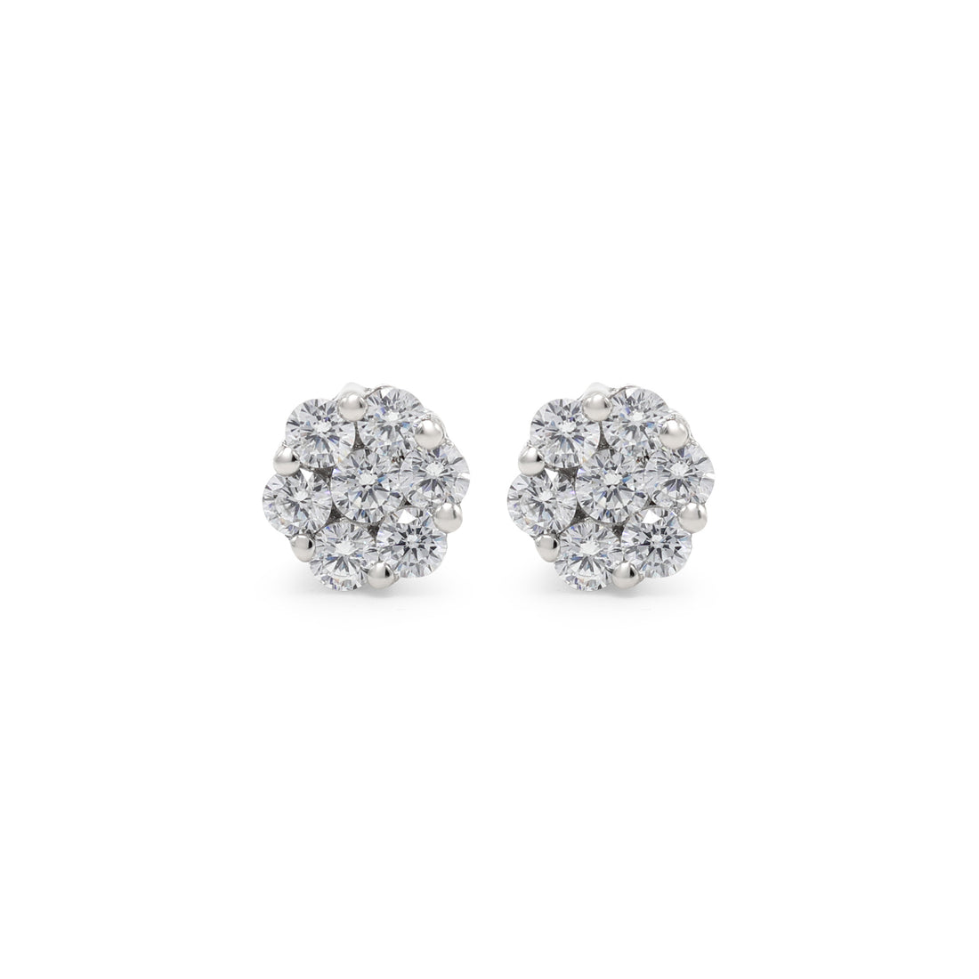 925 Silver Cubic Zirconias Stone Stud Earrings