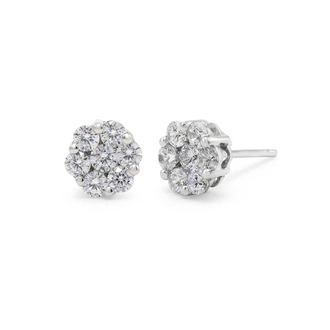 925 Silver Cubic Zirconias Stone Stud Earrings