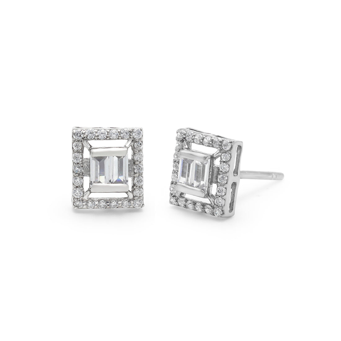 925 Silver Cubic Zirconias Stud Earring