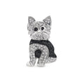 925 Silver Dog Brooch | Cubic Zirconia & Black Spinel Stones