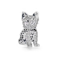925 Silver Dog Brooch | Cubic Zirconia & Black Spinel Stones Back View