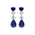925 Silver Lab-Grown Blue Stone Earrings