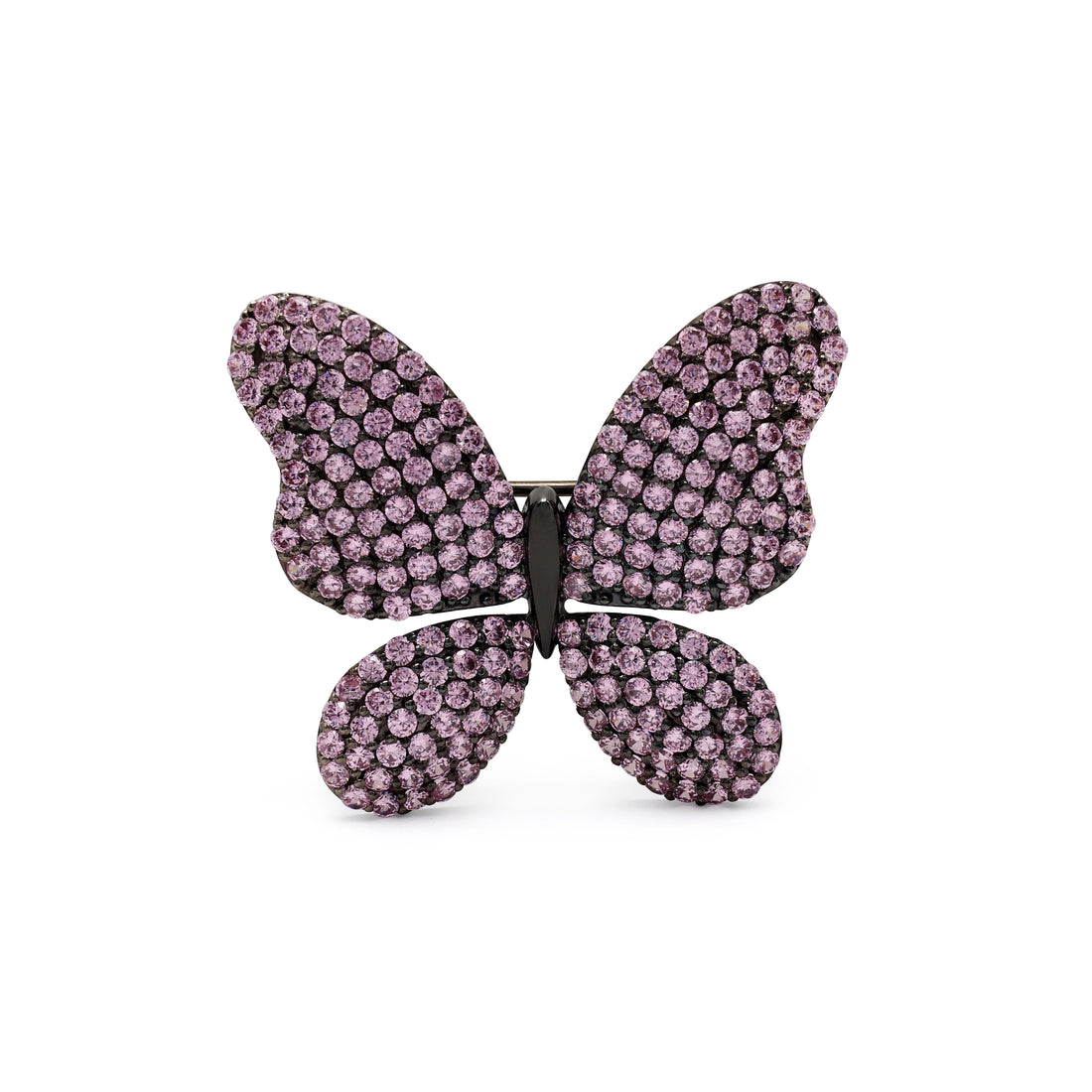 925 Silver Lab-Grown Butterfly Pink Stone Brooch