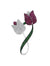 925 Silver Lab-Grown Green & Pink Stones Brooch