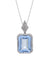 925 Silver Lab Grown Aqua Blue Stone Pendant