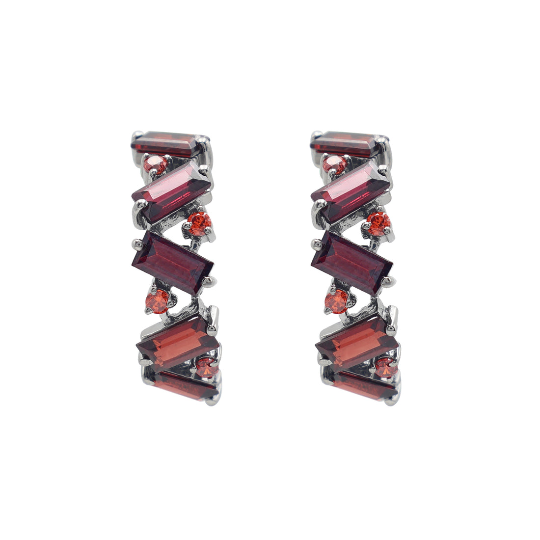 925 Silver Lab Grown Orange Stone Earring
