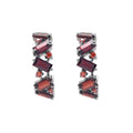 925 Silver Lab Grown Orange Stone Earring