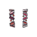 925 Silver Lab Grown Orange Stone Earring Front View