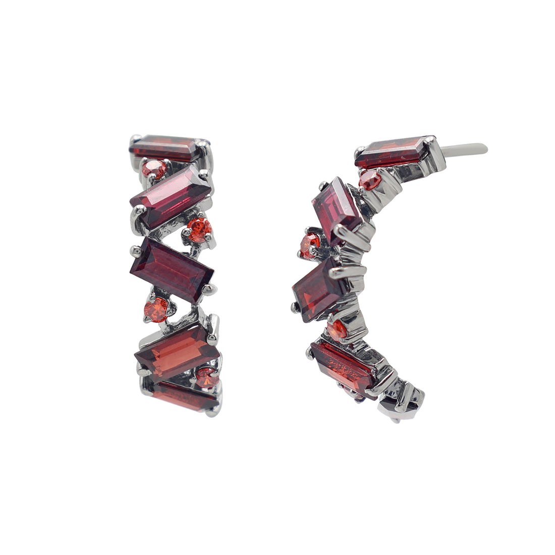 925 Silver Lab Grown Orange Stone Earring