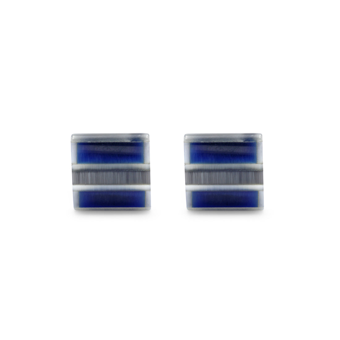 925 Silver Lapis & Crystal Cufflinks