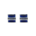 925 Silver Lapis & Crystal Cufflinks Back View