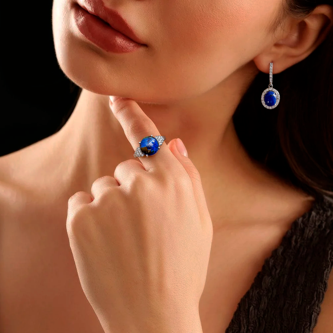 925 Silver Lapis Lazuli Earrings - Elegant Gemstone Jewelry