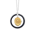 925 Silver Lion with Cirlce Black Onyx Pendant Back image
