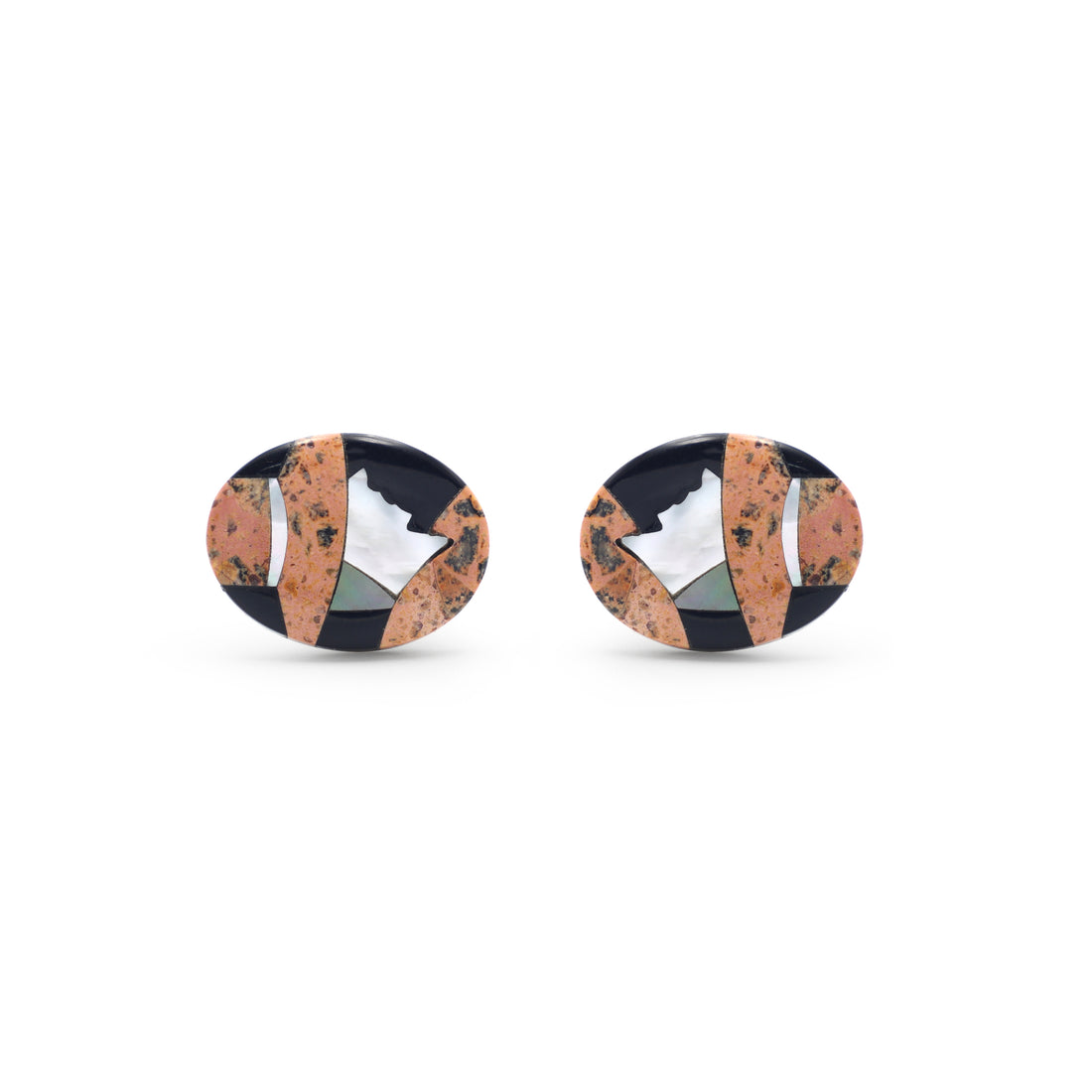 925 Silver Mother of Pearl, Black Onyx & Jasper Cufflinks