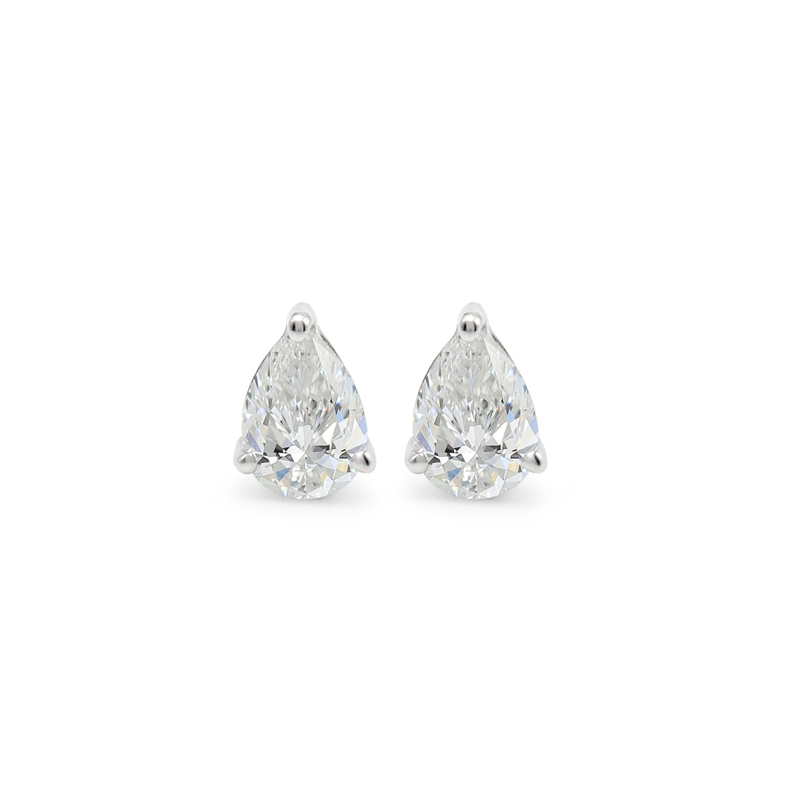 925 Silver Pear Moissanite Stud Earrings