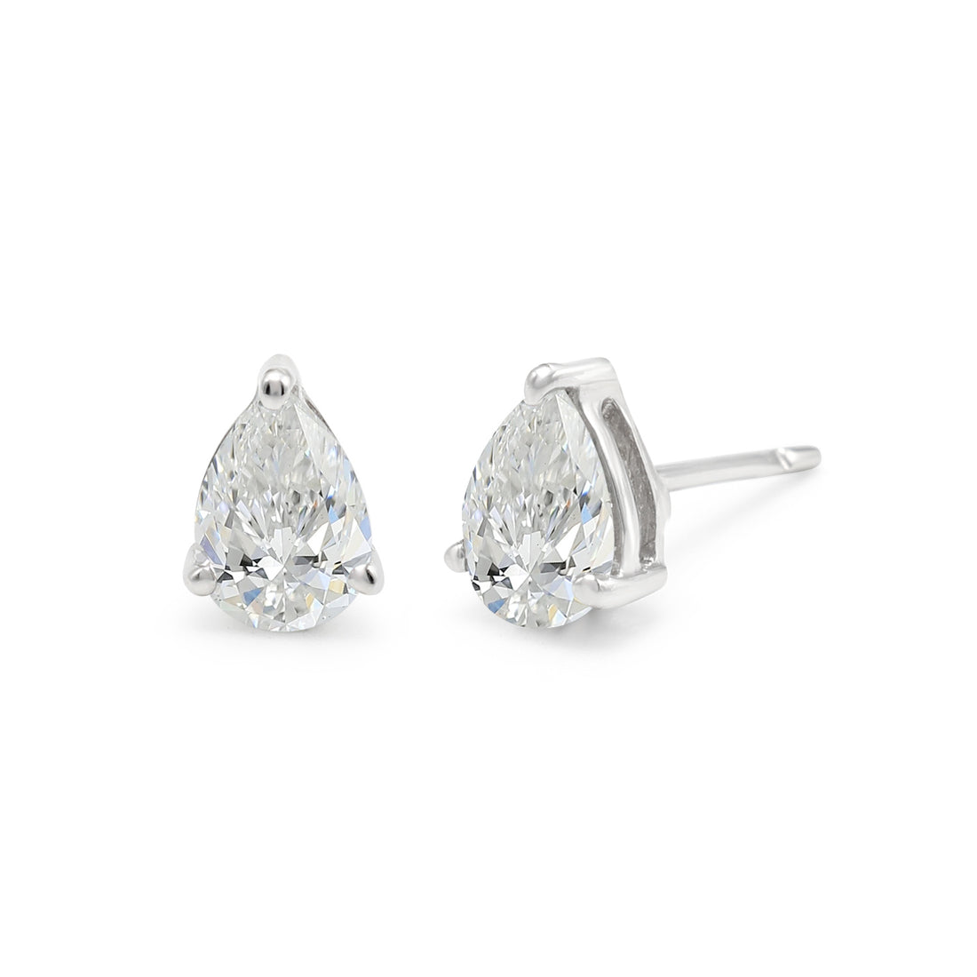 925 Silver Pear Moissanite Stud Earrings