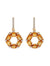 925 Silver Rose Radiance Citrine Earrings - Cubic Zirconia & Citrine Stones
