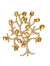 925 Silver Yellow Gold Plated Citrine Tree Brooch